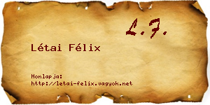 Létai Félix névjegykártya
